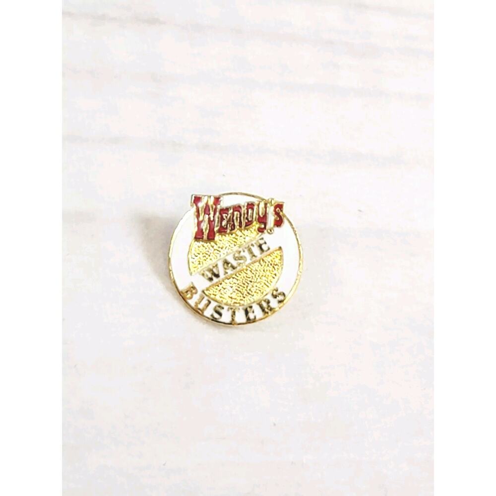 Vintage Wendy's Waste Busters Employee Lapel Visor Pin